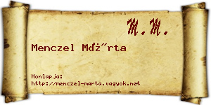 Menczel Márta névjegykártya