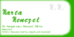 marta menczel business card