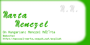 marta menczel business card
